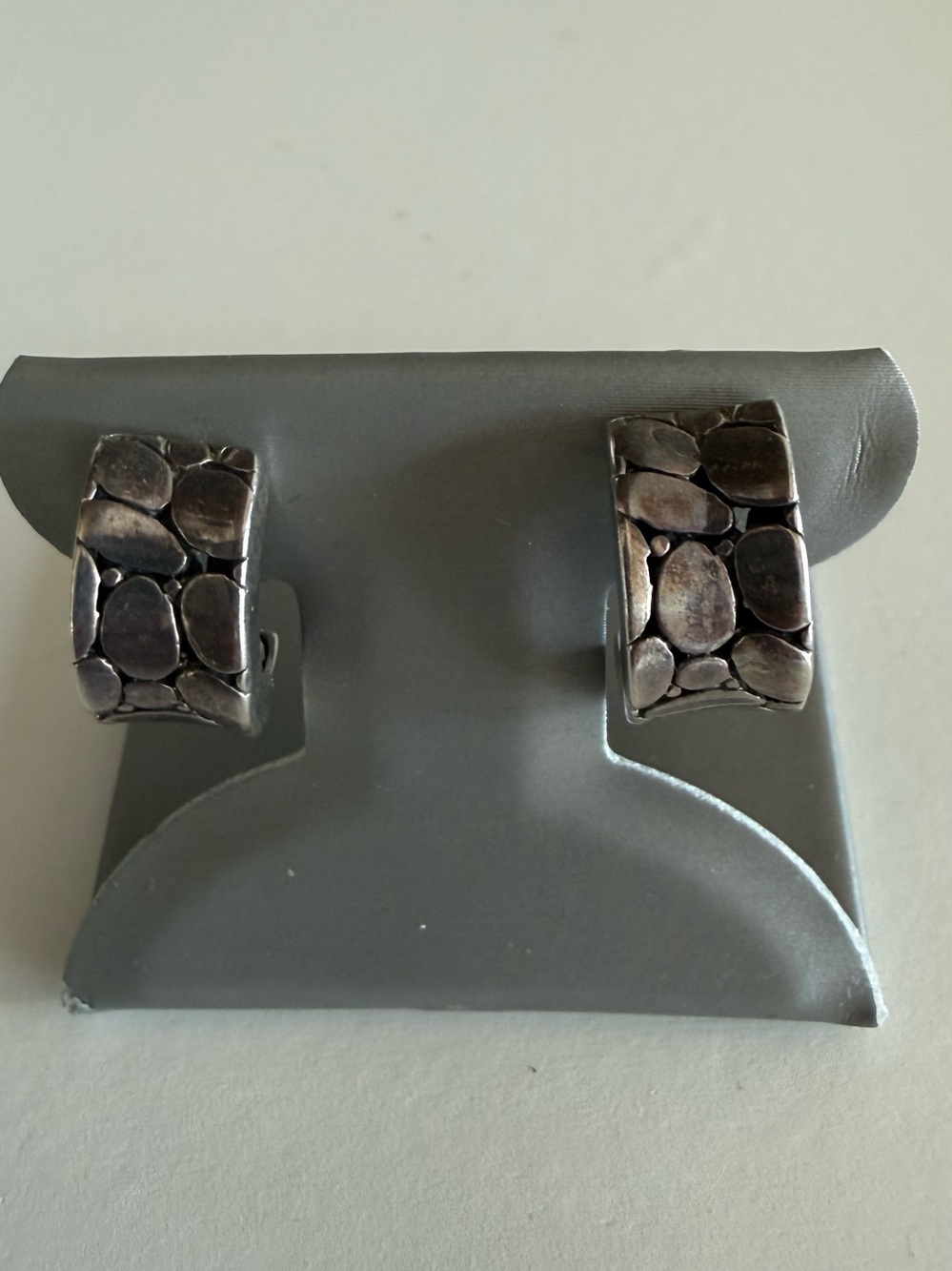 John Hardy Kali/Hi-Way Sterling Silver Pebble-Pattern Hoop Earrings